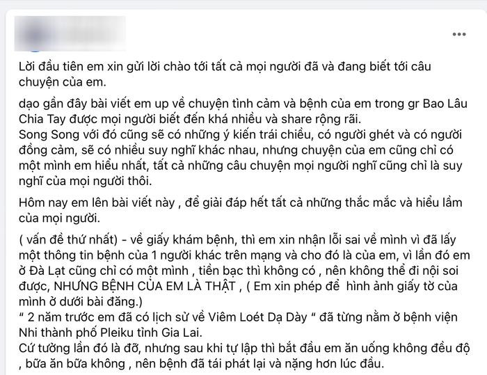 Cô gái trong 'drama giả ung thư' chính thức lên tiếng xin lỗi, tiết lộ nhiều góc khuất bản thân Ảnh 2