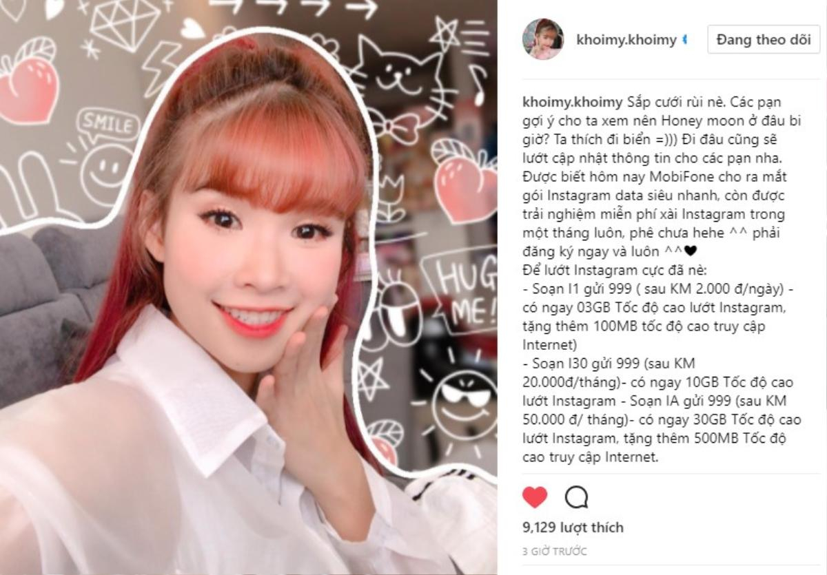 Khởi My hào hứng với dịch vụ Instagram data vừa ra mắt của MobiFone Ảnh 1