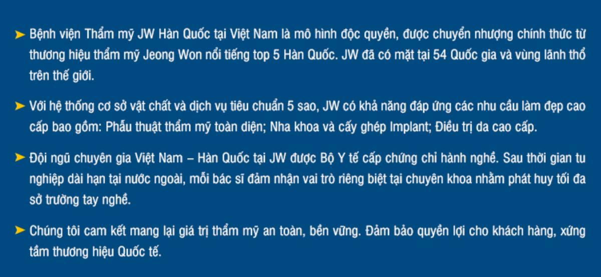 Bệnh viện thẩm mỹ JW mừng 30/4 - 1/5 miễn phí 100% phẫu thuật toàn diện Ảnh 8