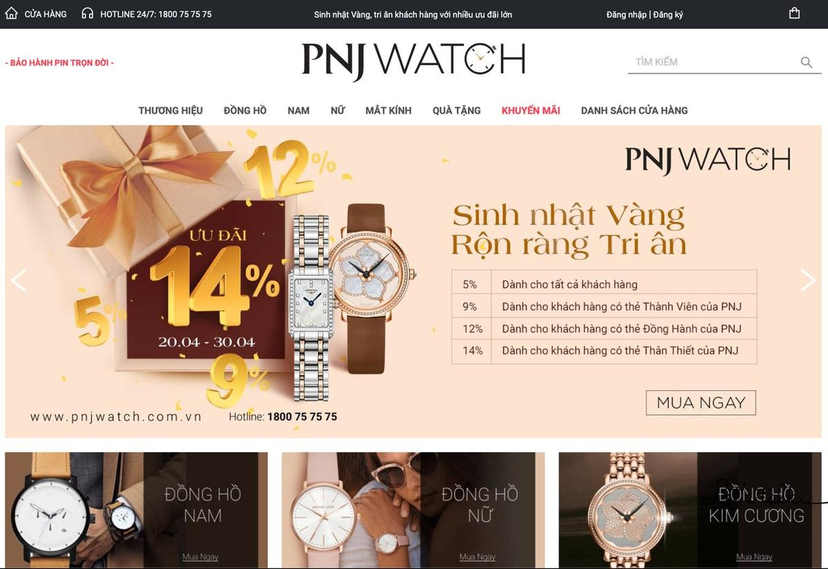 PNJ khuyến mãi khủng mừng sinh nhật khi mua đồng hồ tại PNJ Watch Ảnh 1