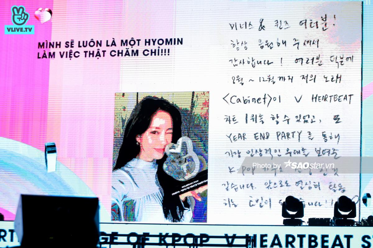 VLive Awards 2019: Hyomin (T-Ara) viết thư tay gửi fan Việt, Vũ Cát Tường cười tít mắt khi được xướng tên 2 lần trong đêm Ảnh 2