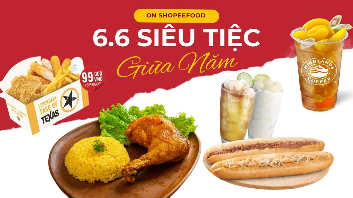 Mua 1 được 2 cũng thường, ShopeeFood 6.6 chơi lớn tung hẳn siêu deal Mua 2 được 4 Ảnh 1