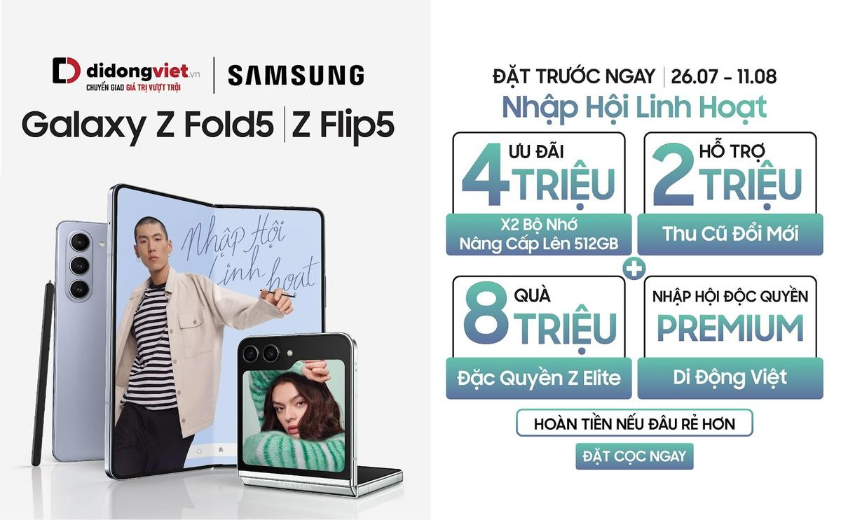 Vì sao nên đặt trước Galaxy Z Flip5|Z Fold5 tại Di Động Việt? Ảnh 1