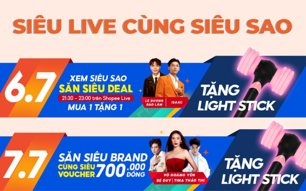 Có gì hot ở Shopee 7.7: Xem Shopee Live đu idol, săn deal mua 1 tặng đến 8 Ảnh 1