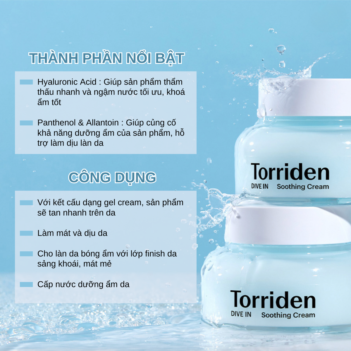 'Quả bóng nước' Torriden Dive In Soothing Cream - Chân ái dưỡng ẩm cho da dầu mụn Ảnh 2