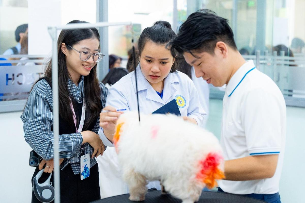 Hàng trăm thú cưng được thăm khám, tiêm vaccine tại ngày hội 'Chăm sóc sức khỏe thú cưng' HUTECH Ảnh 6