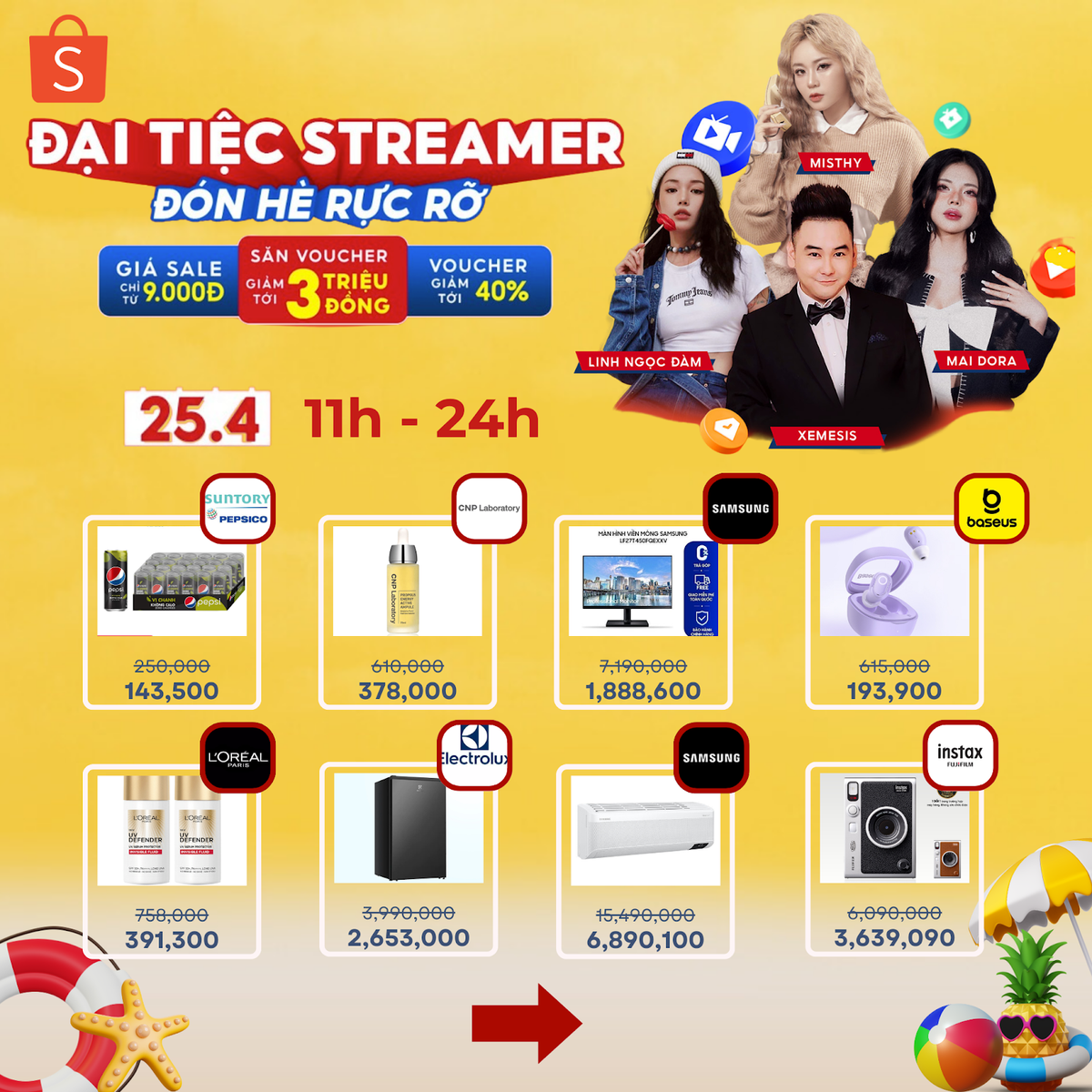 Lần đầu tiên hội hot streamer quy tụ trên Shopee Live, tung ngàn deal đón hè Ảnh 3