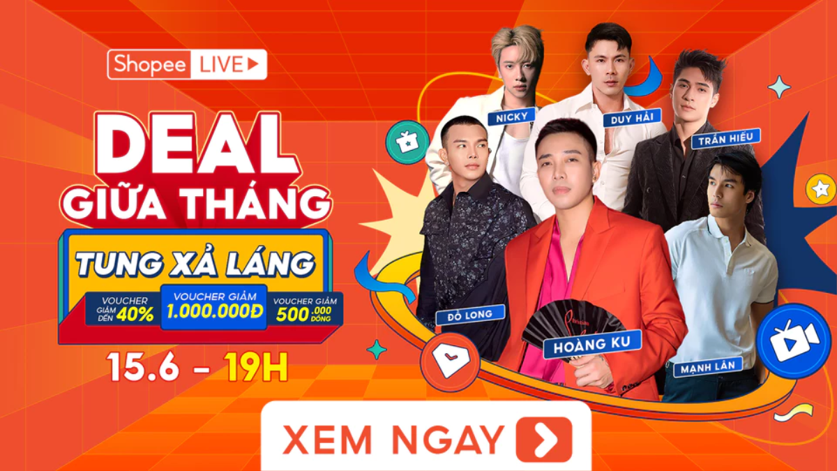 Sốc visual với dàn trai đẹp tụ hội tại livestream Shopee Sale Giữa Tháng Ảnh 5