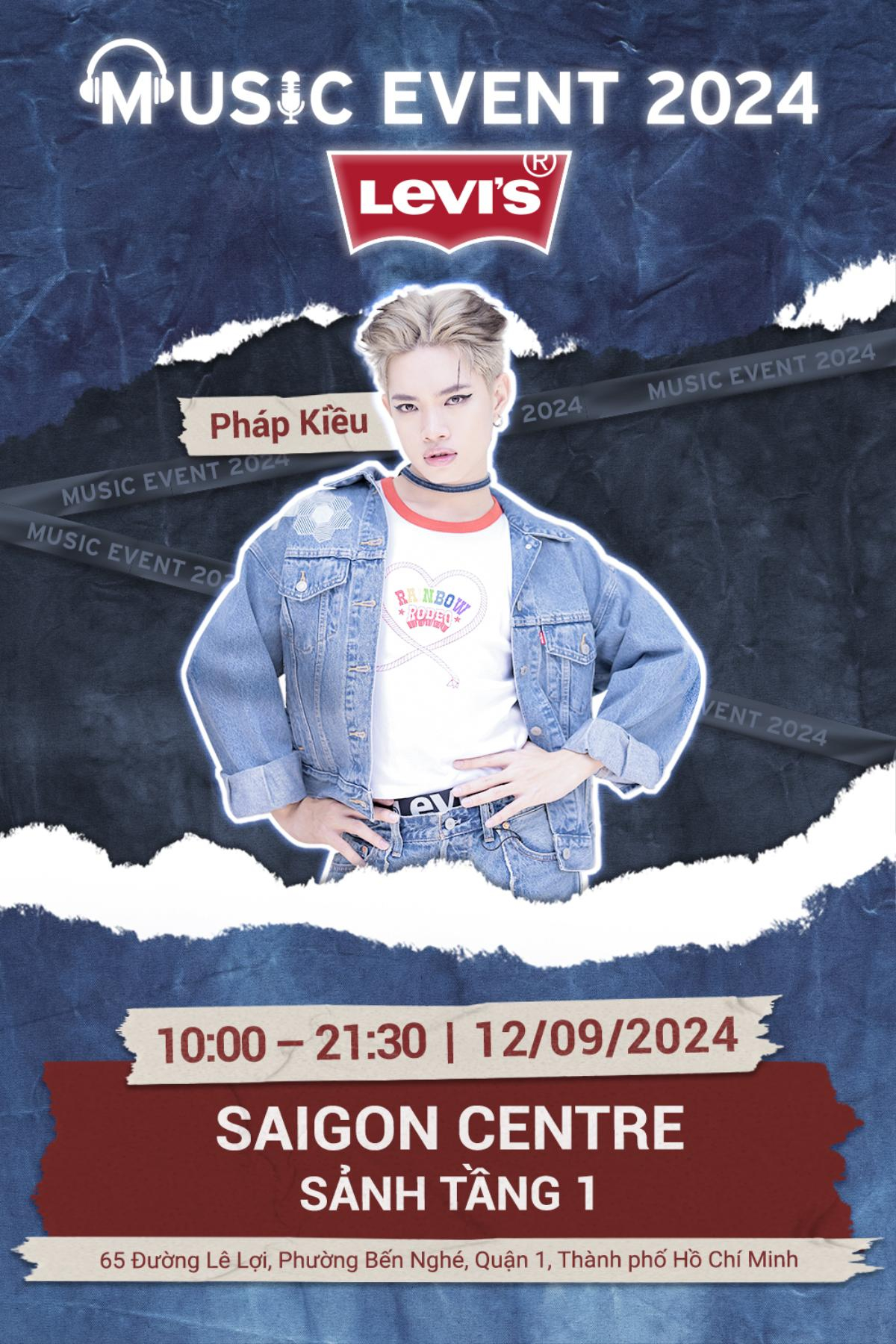 Lễ hội âm nhạc LEVI'S MUSIC EVENT 2024 bùng nổ cùng Double 2T, Dương Domic, Pháp Kiều tại SaiGon Centre Ảnh 4