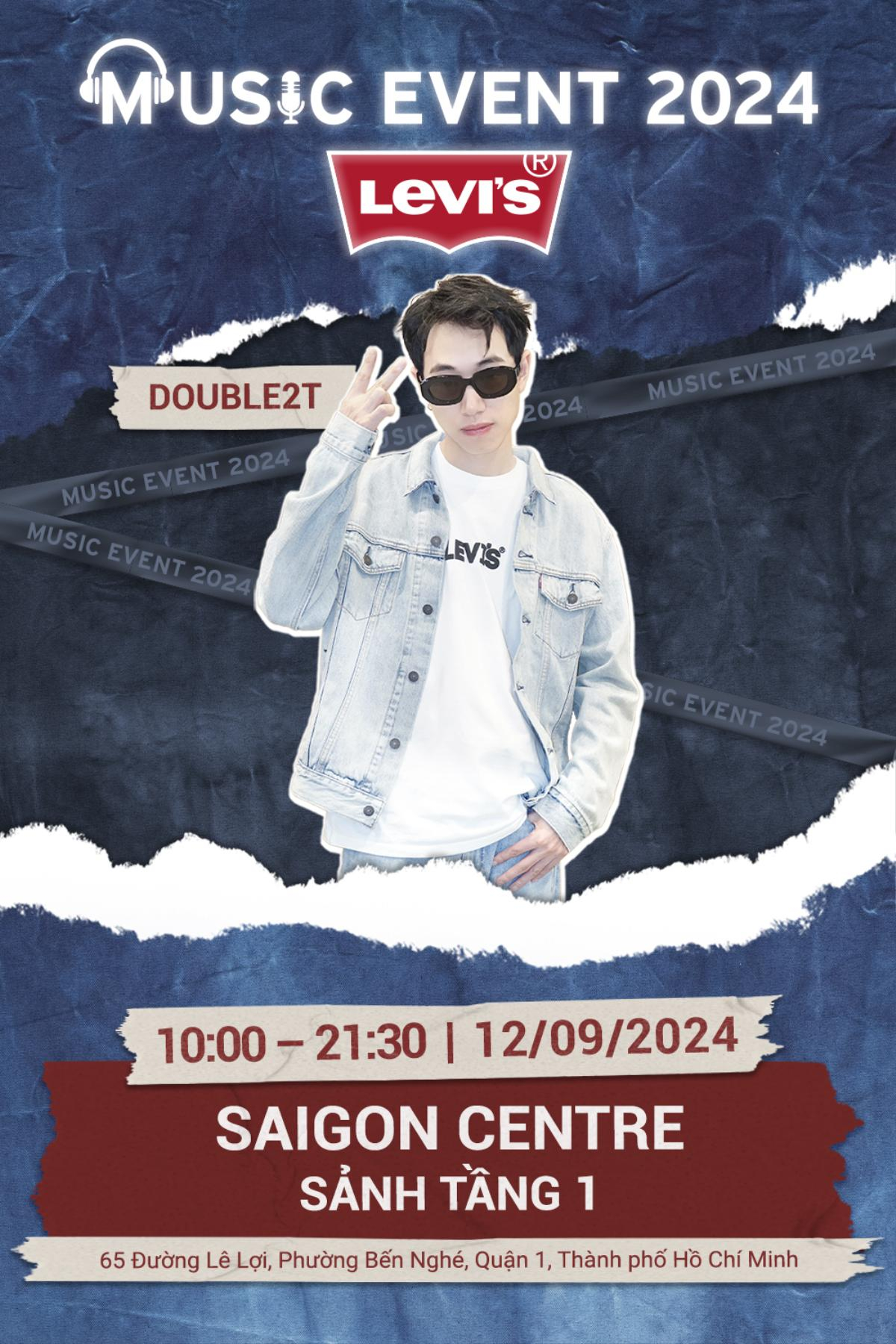 Lễ hội âm nhạc LEVI'S MUSIC EVENT 2024 bùng nổ cùng Double 2T, Dương Domic, Pháp Kiều tại SaiGon Centre Ảnh 2