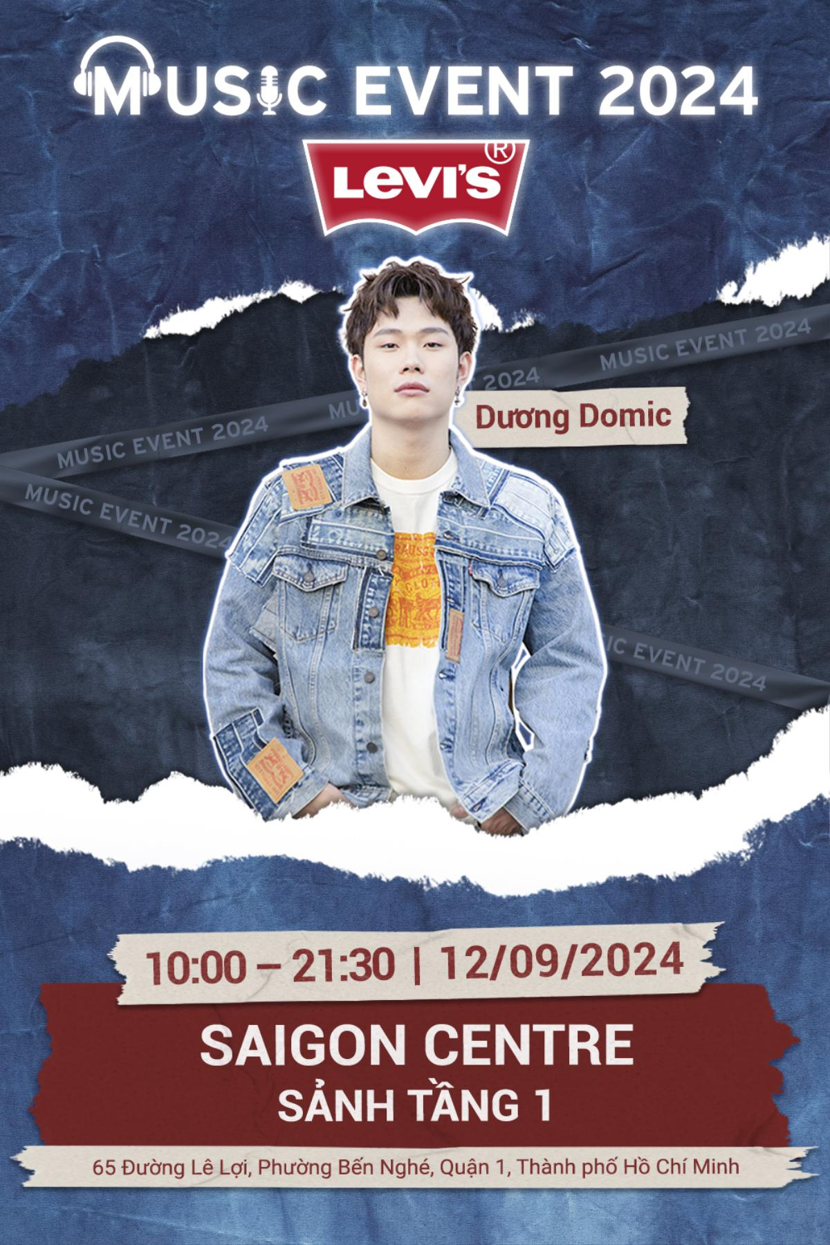 Lễ hội âm nhạc LEVI'S MUSIC EVENT 2024 bùng nổ cùng Double 2T, Dương Domic, Pháp Kiều tại SaiGon Centre Ảnh 3