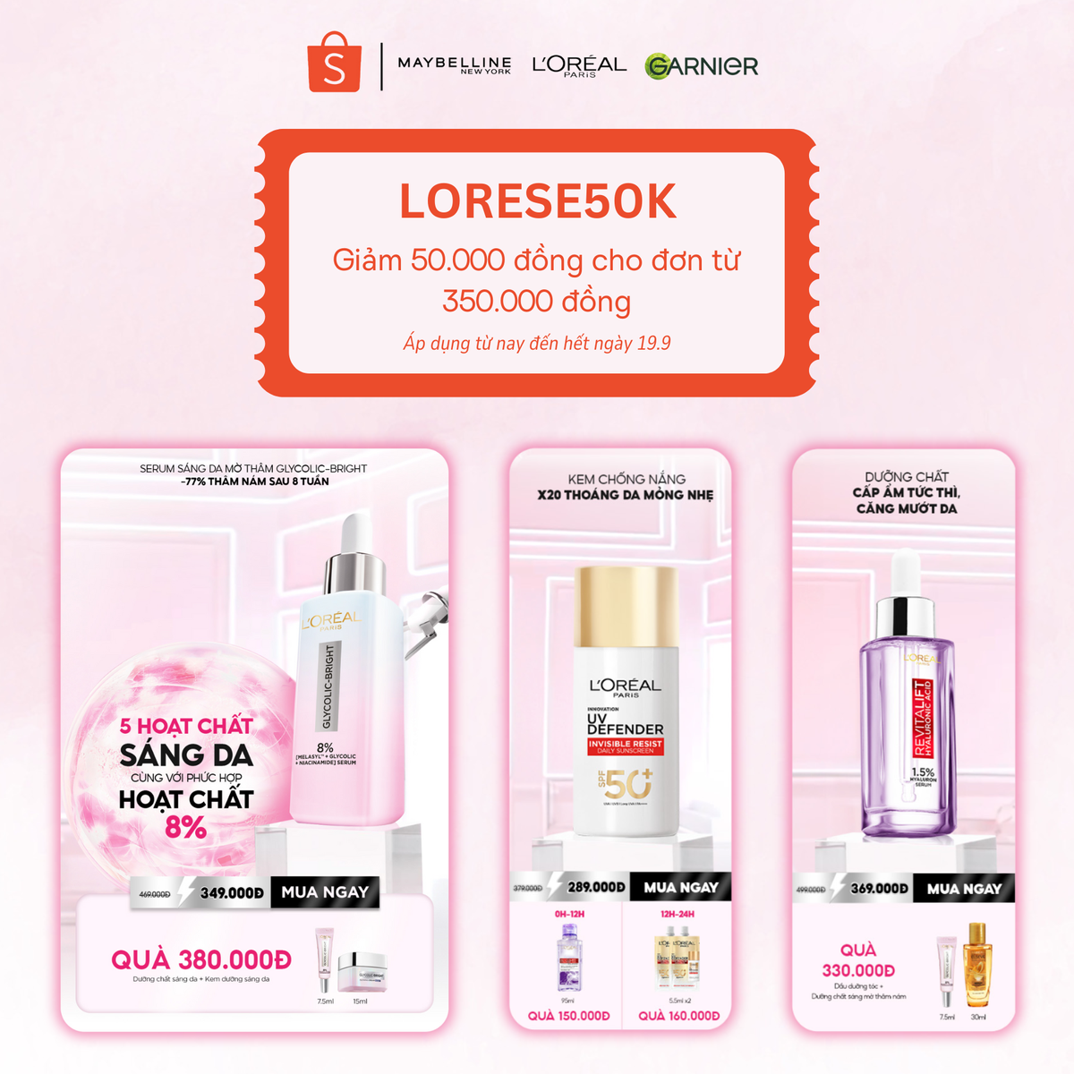 'Hack da sạch sáng, hack deal siêu hời' tại Tuần lễ Siêu Thương Hiệu L'Oreal Paris trên Shopee Mall Ảnh 3