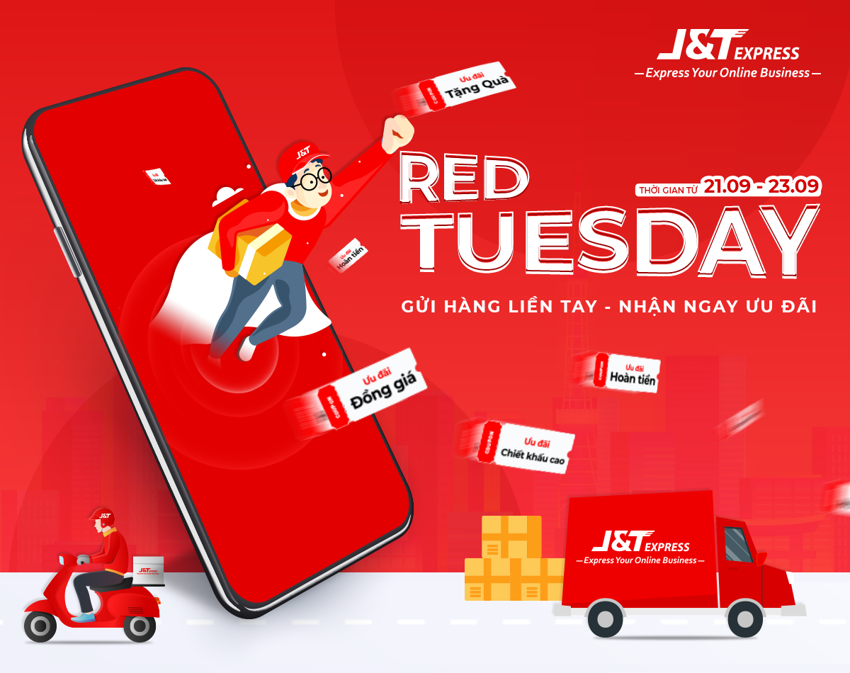 J&T Express: Gửi hàng ngày Red Tuesday nhận ngay ưu đãi khủng Ảnh 1