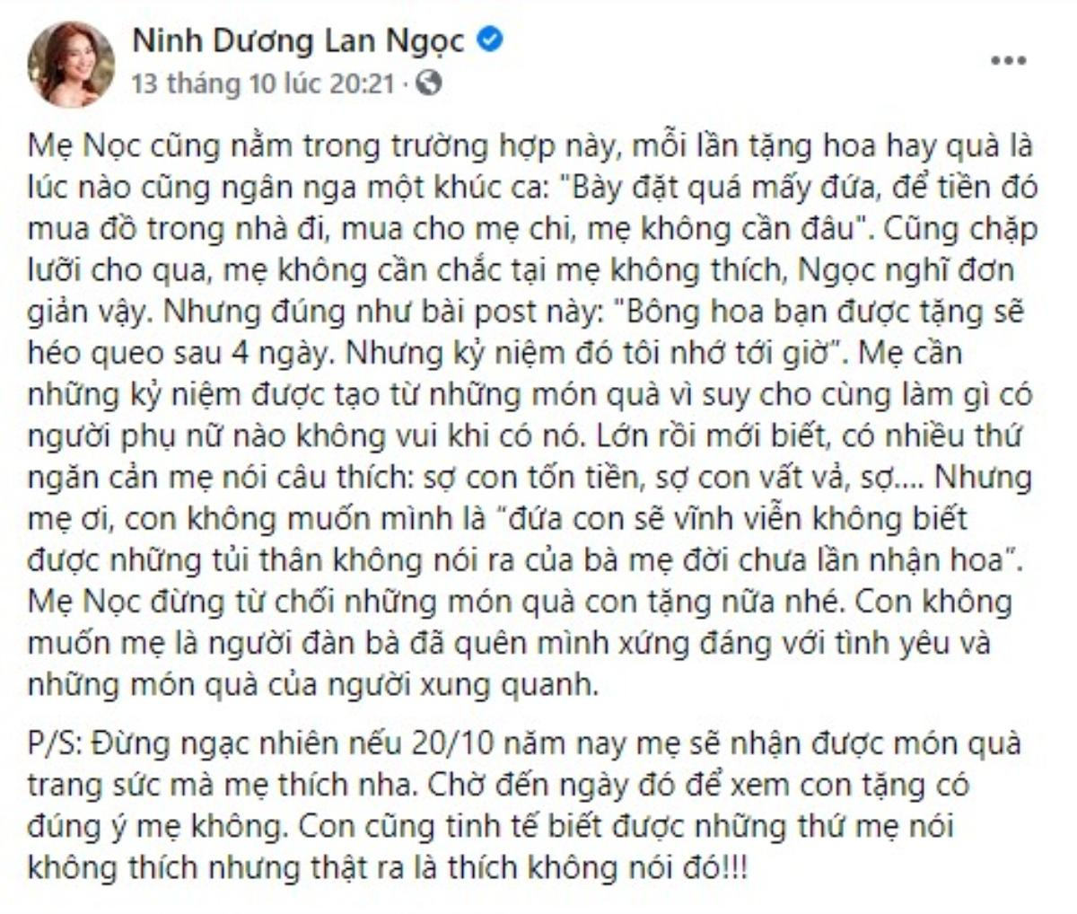 Vừa 'tố' mẹ khó chiều, Ninh Dương Lan Ngọc tung tuyệt chiêu sắm quà, đảm bảo không trật phát nào Ảnh 1