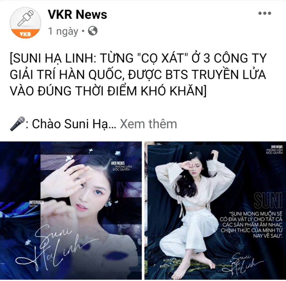 Nữ ca sĩ Suni Hạ Linh kể chuyện 'cọ xát' với 3 công ty giải trí Hàn trên VKR News Ảnh 1