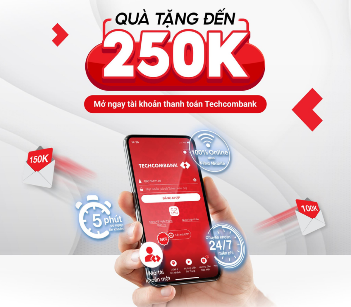 Lướt Shopee thả ga với tài khoản Techcombank miễn phí, mở online dùng ngay sau 5 phút Ảnh 1