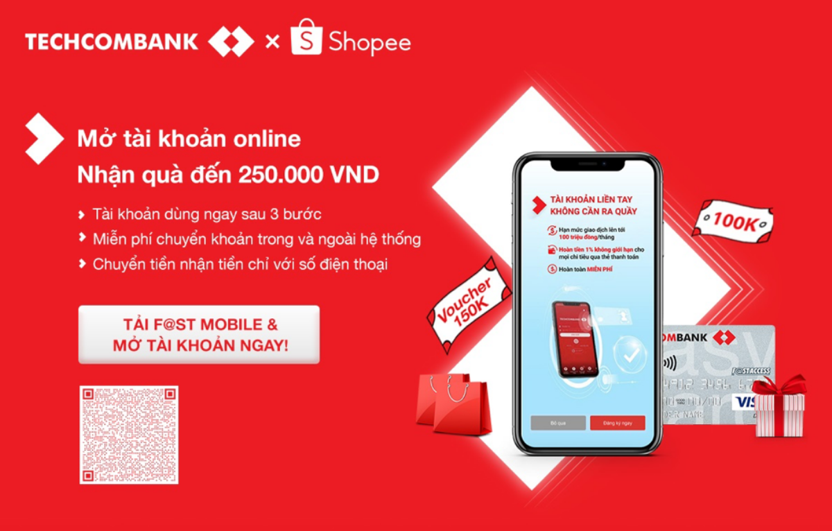 Lướt Shopee thả ga với tài khoản Techcombank miễn phí, mở online dùng ngay sau 5 phút Ảnh 3