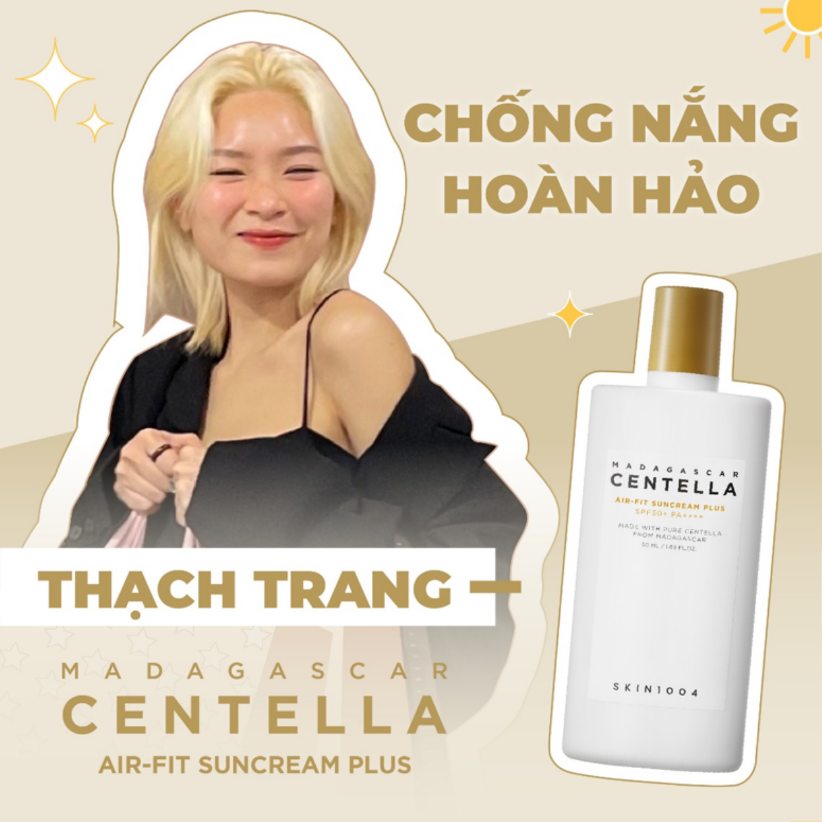 Kem chống nắng SKIN1004 là bạn đồng hành luôn có trong túi của Thạch Trang (My20s) trong những chuyến phám phá mới