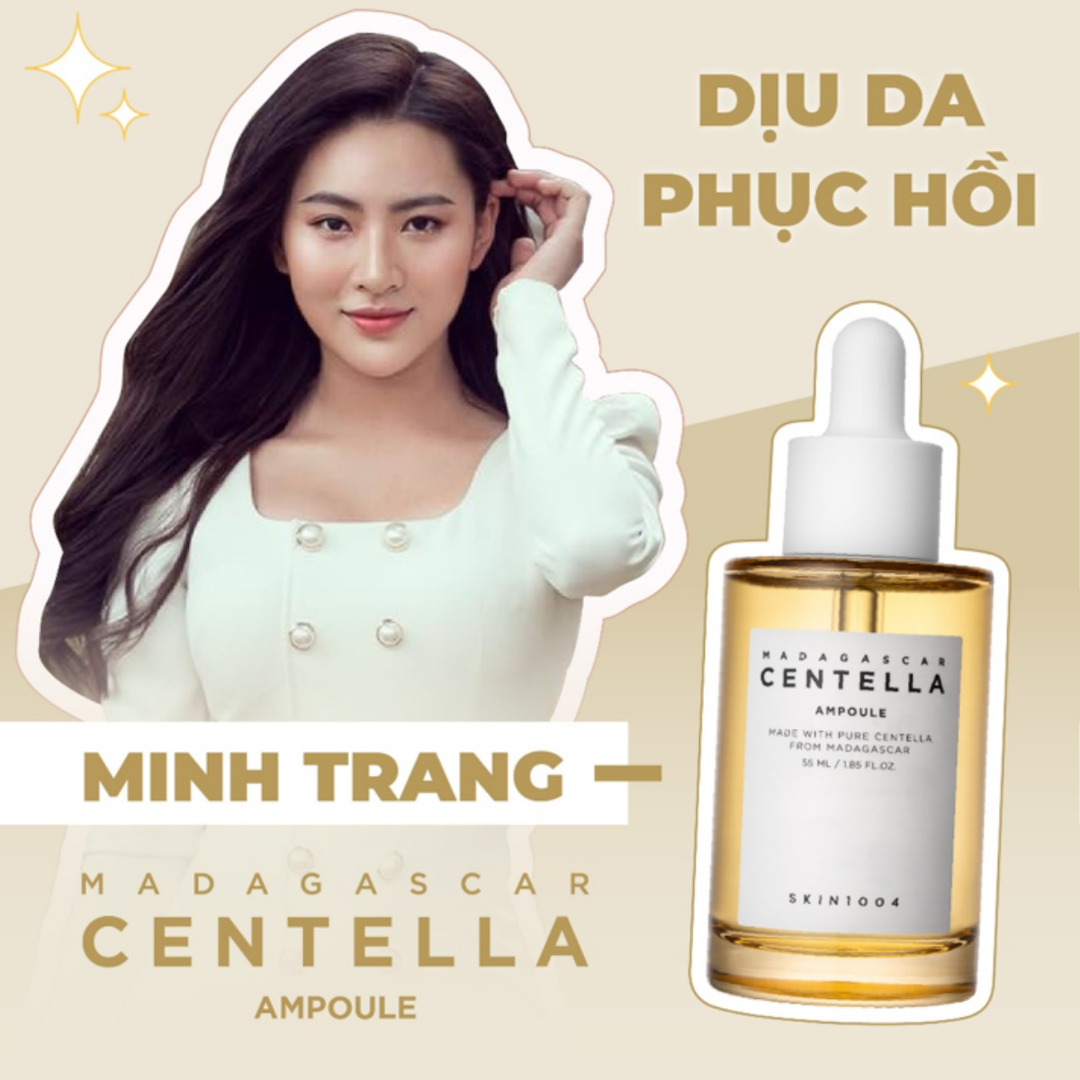 Madagascar Centella Ampoule của SKIN1004 luôn là một trong những sản phẩm “đinh” trong tủ đồ làm đẹp của Minh Trang