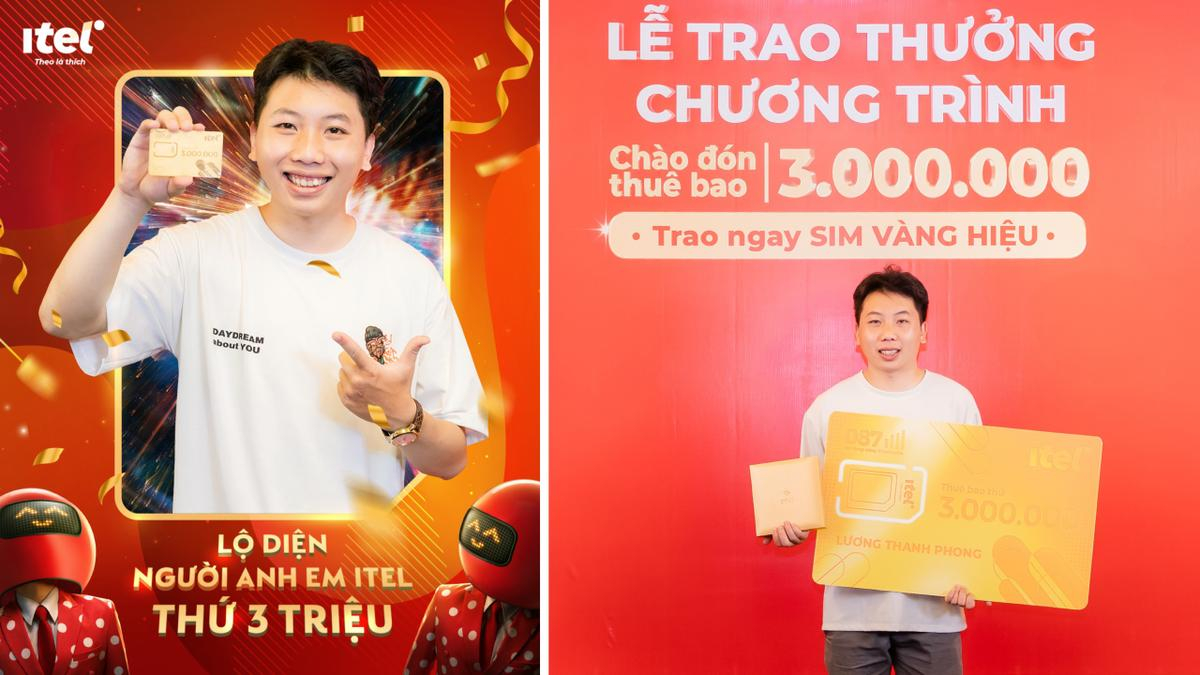 Trao giải mừng 3 triệu thuê bao – iTel tặng chủ nhân giải thưởng SIM Vàng trị giá 300.000.000 VNĐ Ảnh 3