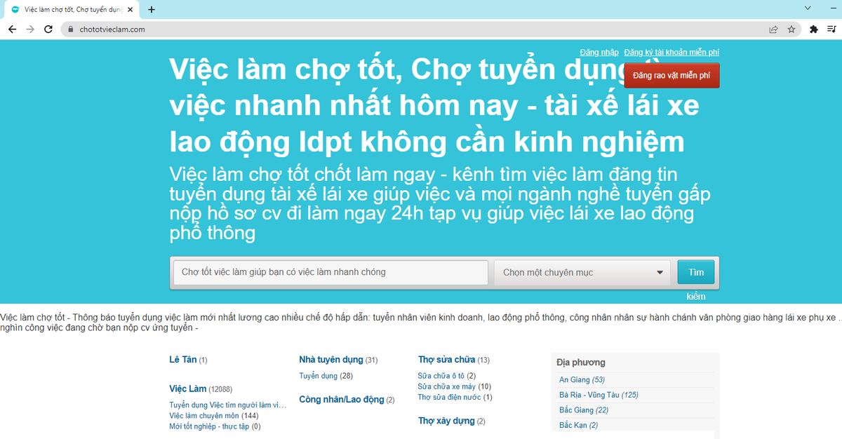 Mách bạn web đăng tuyển dụng và tìm việc làm miễn phí chợ tốt việc làm Ảnh 1