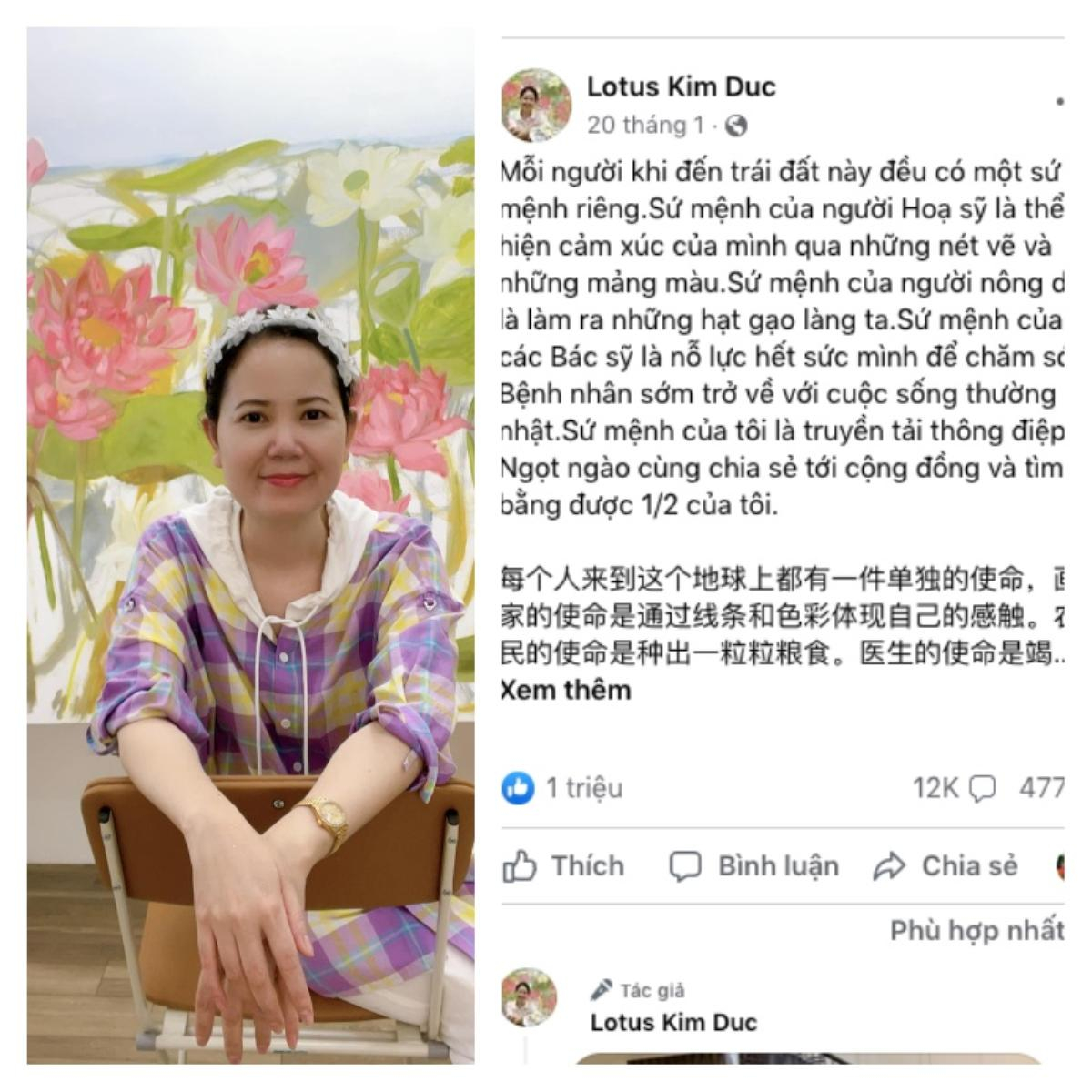 Bà Kim Đức chia sẻ về sứ mệnh của người họa sỹ hút hơn 1 triệu lượt like Ảnh 1