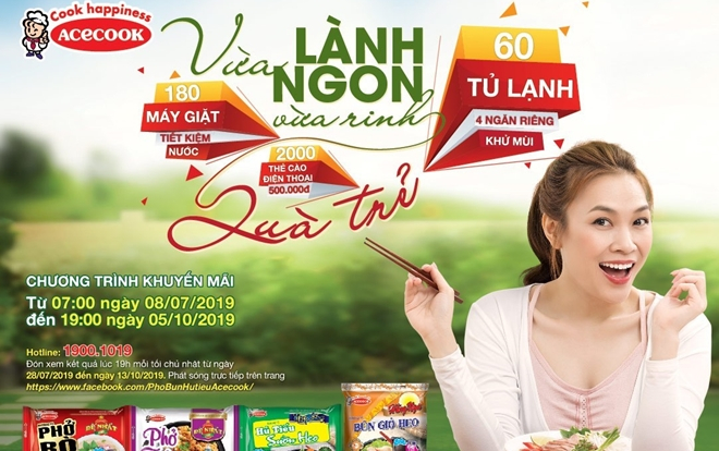 Cơ hội cuối trúng tủ lạnh, máy giặt khi ăn phở, bún, hủ tiếu Acecook Việt Nam Ảnh 2