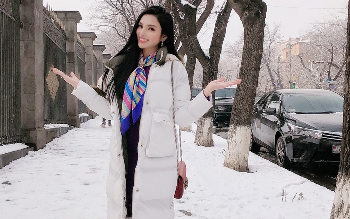 Angel Kim đẹp rạng ngời giữa trời Âu phủ đầy tuyết trắng Ảnh 2