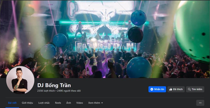 Trang Fanpage DJ Bống Trần với lượt tương tác lên đến 250K lượt theo dõi
