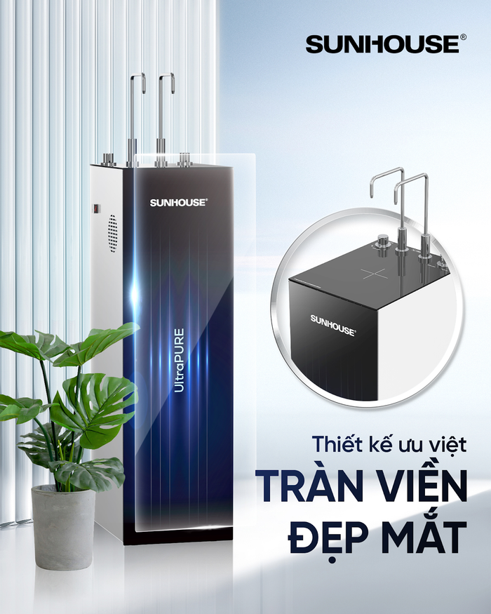 Máy lọc nước thế hệ mới RO UltraPURE Sunhouse với thiết kế tràn viền vô cực thời thượng 