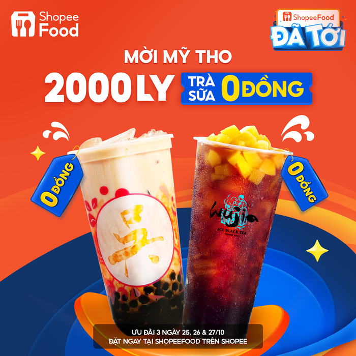 ShopeeFood “chơi lớn” khao luôn 2000 ly trà sữa cho tín đồ ẩm thực Mỹ Tho khi chỉ vừa “đổ bộ” chưa đầy một tuần