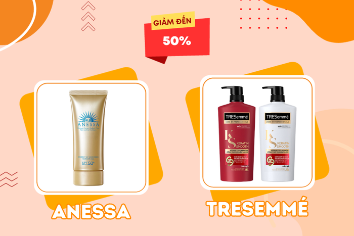 Hai thương hiệu mỹ phẩm quốc dân Anessa và TRESemmé đồng loạt giảm giá đến 50%. Nhanh tay thêm ngay vào giỏ hàng để không bỏ lỡ ưu đãi này!
