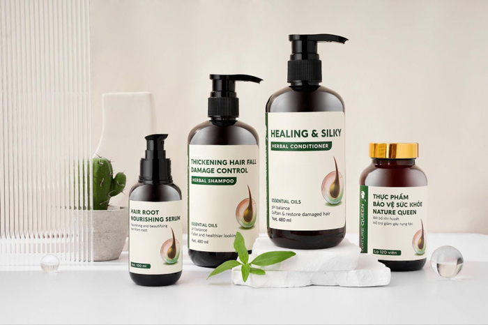 Bộ sản phẩm hỗ trợ giảm gãy rụng, kích thích mọc tóc Nature Queen