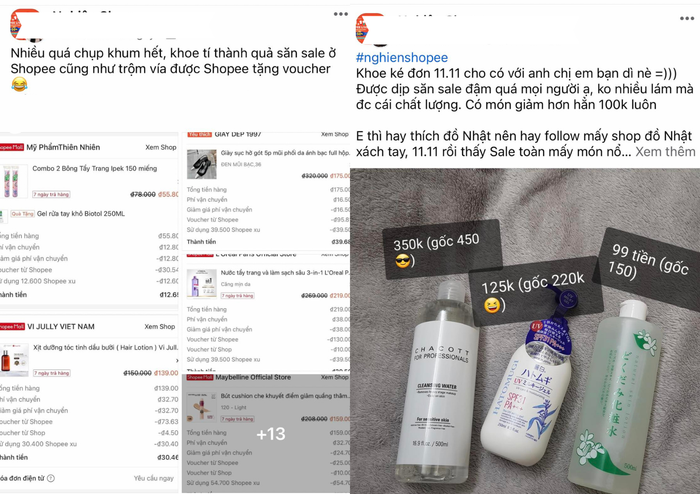 Lượng check-in khoe thành tích săn sale 11.11 cũng tăng đột biến trên khắp các nền tảng mạng xã hội