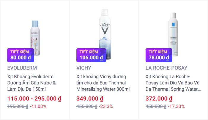 Xịt khoáng Vichy, La Roche-Posay, Evoluderm... 100% chính hãng có tại tính năng Mua sắm VnShop trên ứng dụng ngân hàng, ví VNPAY.