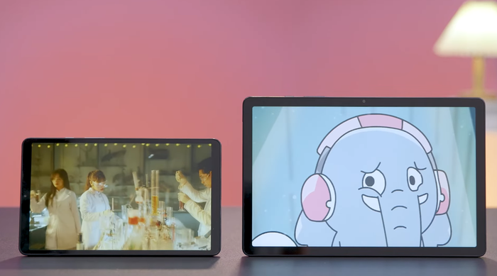Tab A9+ có màn hình 90Hz lớn hơn, mang lại không gian sử dụng nhiều hơn.