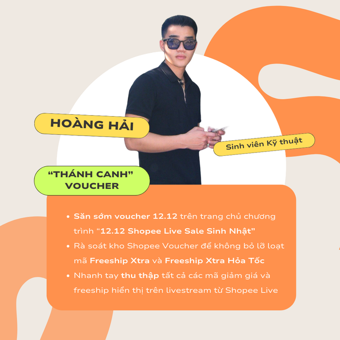 Anh chàng còn chăm “tăm tia” các voucher mở sớm với thao tác cực đơn giản, chỉ cần truy cập trang chủ sự kiện 12.12 và bấm nút “Nhắc tôi” là xong!