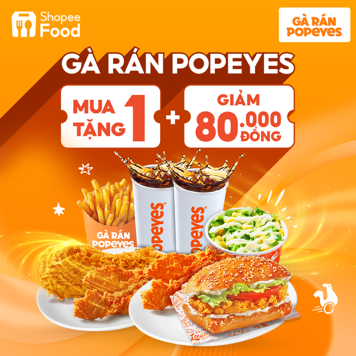 Duy nhất trong 3 ngày từ 12.5 đến 15.5, bạn thỏa sức thưởng thức hương vị gà rán Popeyes một cách no nê với “trợ lực” từ ưu đãi Mua 1 Tặng 1