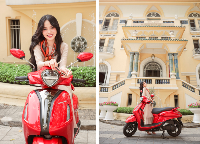 Cụm đèn chính của Yamaha Grande 2022 mang dáng dấp một viên kim cương, yên xe tối đa thoải mái khi sử dụng.