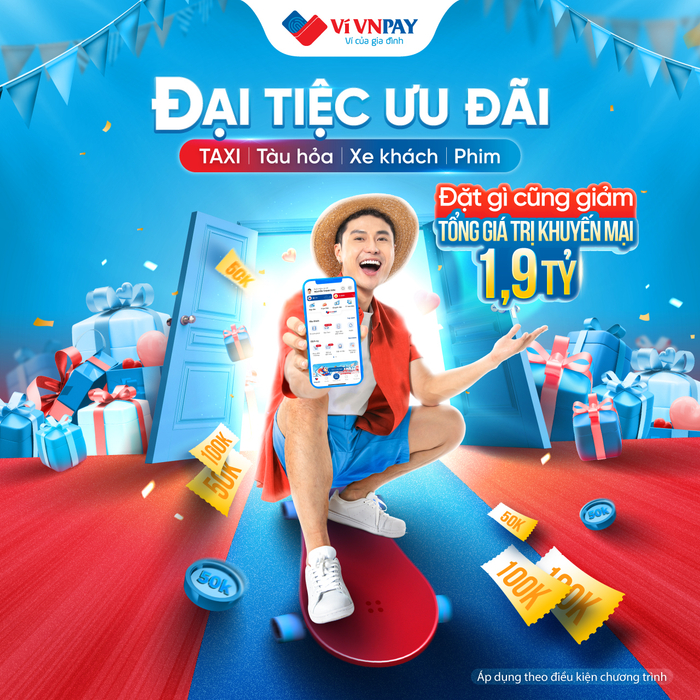 Bùng nổ “Đại tiệc ưu đãi”: Giảm “sâu” khi đặt khách sạn, đặt vé tàu – xe trên ứng dụng ngân hàng, ví VNPAY.
