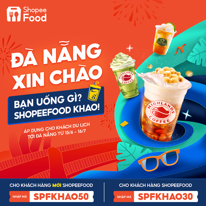 Bật chế độ bay tới Đà Nẵng nào bạn ơi, vì hàng ngàn voucher nước uống trị giá đến 50.000 đồng từ ShopeeFood đang vẫy gọi, áp dụng cho toàn bộ các thương hiệu đồ uống hot hit nhất hiện nay.