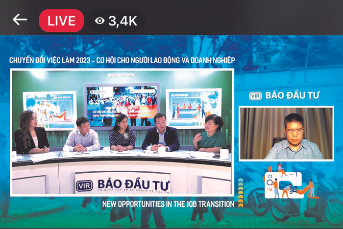 Tọa đàm “Chuyển đổi việc làm 2023 - Cơ hội cho người lao động và doanh nghiệp” được thực hiện trực tuyến thu hút nhiều doanh nghiệp chia sẻ và hàng ngàn công nhân tham gia tuyển dụng