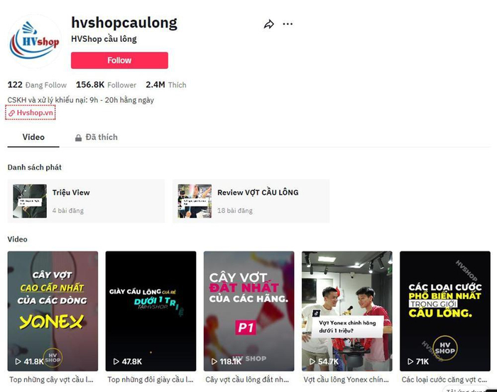 Kênh Tiktok của HVShop đạt 150k lượt người theo dõi và hàng triệu lượt xem