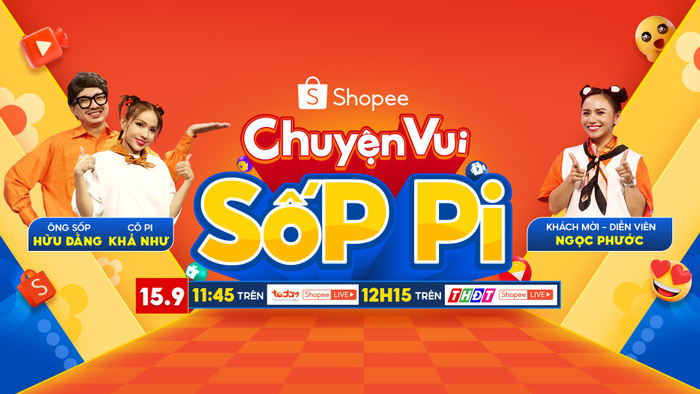 Sự kết hợp của bộ đôi Sốp - Pi và Ngọc Phước hứa hẹn sẽ đưa đến nhiều phút giây giải trí thú vị cùng nhiều phần quà hấp dẫn cho khán giả truyền hình và người theo dõi qua Shopee Live.