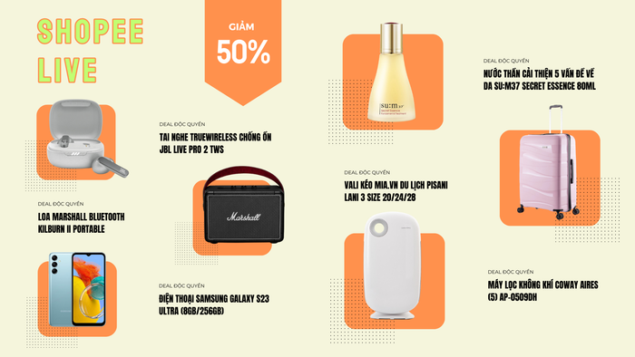Đâu chỉ xoay quanh chuyện tình cảm hay sự nghiệp, hot streamer và nàng hậu đa-zi-năng còn giới thiệu đến người xem hàng loạt sản phẩm chính hãng với giá giảm không tưởng, độc quyền trên Shopee Live tối nay.