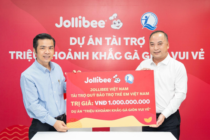 Jollibee trao tặng 1 tỷ đồng cho Quỹ Bảo trợ trẻ em Việt Nam