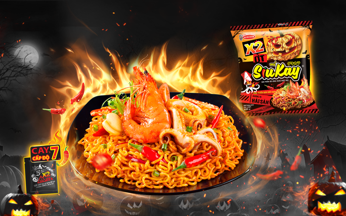 Phiên bản giới hạn mì SiuKay Halloween thách thức mọi 'chiến thần' ăn cay khi x2 gói ớt Ảnh 2