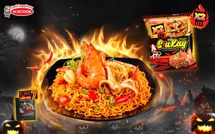 Phiên bản giới hạn mì SiuKay Halloween thách thức mọi 'chiến thần' ăn cay khi x2 gói ớt Ảnh 2