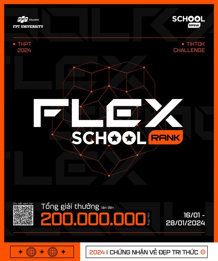 Chiến dịch “Flex SchoolRank - chứng nhận vẻ đẹp tri thức” khởi động từ ngày 16/1/2024.