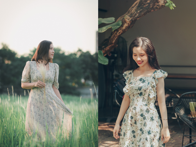 Váy hoa nhí thu hút các cô nàng bởi vẻ trẻ trung, ngọt ngào . (Nguồn: Canva)